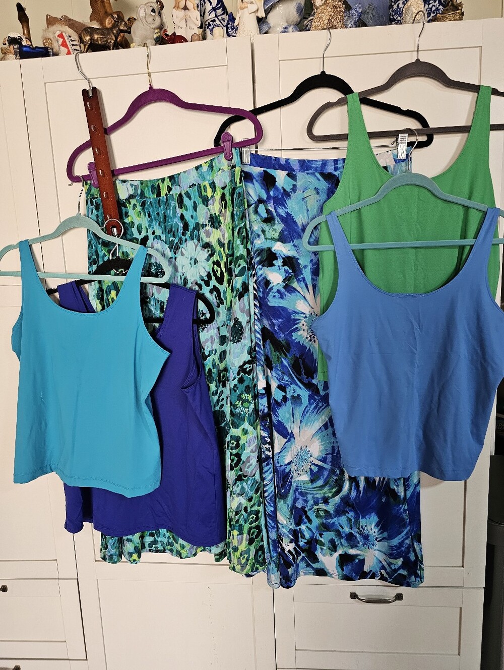 Chico’s Kasper Skirt Top Lot 6pc Approx Sz Med 8-10 4-Tanks 2-Maxi's Read Descri